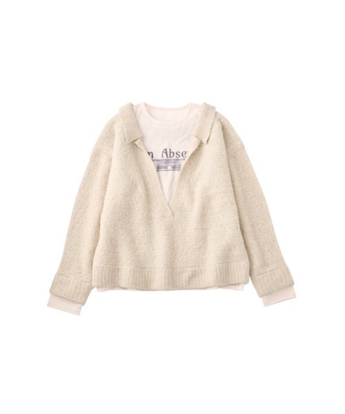 Knuth Marf（クヌースマーフ）の「docking loose knit(unisex)（ニット/セーター・レディース・レッド/グレー系その他/アイボリー・FREE）」の2枚目の写真