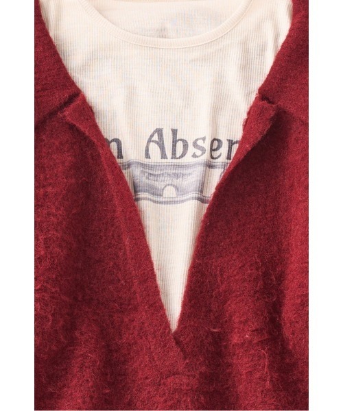 Knuth Marf（クヌースマーフ）の「docking loose knit(unisex)（ニット/セーター・レディース・レッド/グレー系その他/アイボリー・FREE）」の6枚目の写真