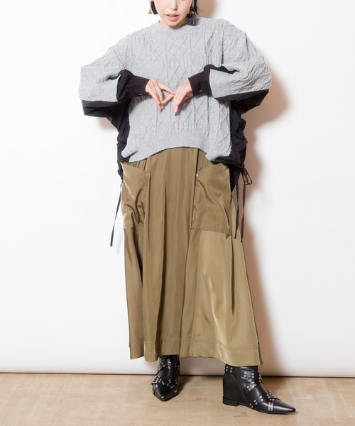 OSMOSIS（オズモーシス）の「ポケットフレアースカート（スカート・レディース・カーキ/ブラック/ブラウン・ONE SIZE）」の8枚目の写真