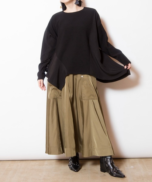 OSMOSIS（オズモーシス）の「ポケットフレアースカート（スカート・レディース・カーキ/ブラック/ブラウン・ONE SIZE）」の10枚目の写真