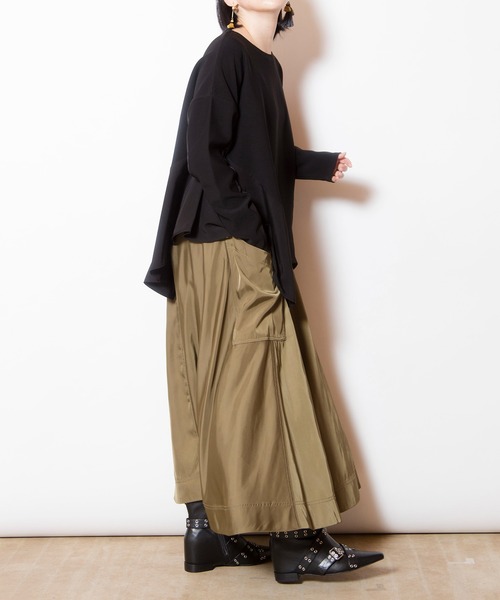 OSMOSIS（オズモーシス）の「ポケットフレアースカート（スカート・レディース・カーキ/ブラック/ブラウン・ONE SIZE）」の13枚目の写真