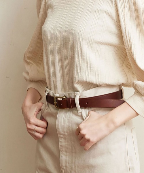 fig London(フィグロンドン)の「clasic belt(ベルト・レディース・ブラック/ダークブラウン・FREE)」の6枚目の写真