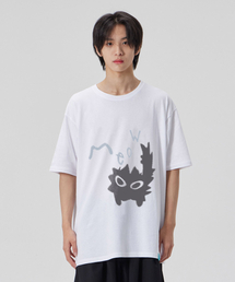 [ミユキャット]コットンルーズフィット半袖Tシャツ_ホワイト
