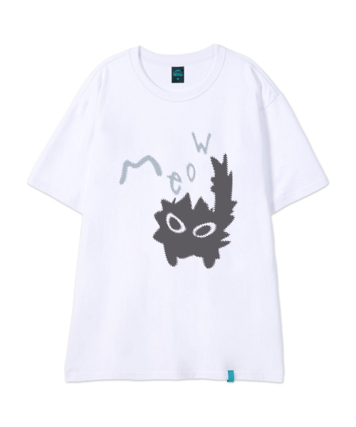 ASTRAL PROJECTION（アストラルプロジェクション）の「[ミユキャット]コットンルーズフィット半袖Tシャツ_ホワイト（Tシャツ/カットソー・メンズ・その他・LARGE/MEDIUM/X-LARGE/XX-LARGE）」の2枚目の写真