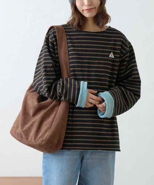 GEVACO（ゲバコ）の「【GEVACO】裏フリースボートネックリバーシブルプルオーバー（Tシャツ/カットソー・レディース・サックスブルー/ブラック/ネイビー・MEDIUM/LARGE）」の4枚目の写真