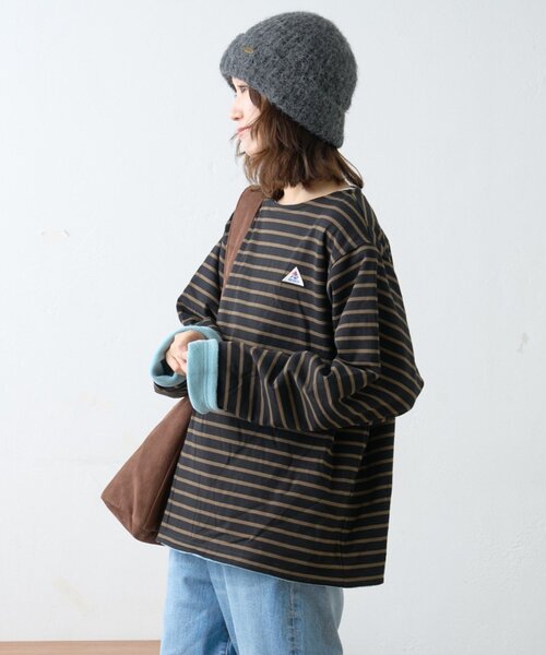 GEVACO（ゲバコ）の「【GEVACO】裏フリースボートネックリバーシブルプルオーバー（Tシャツ/カットソー・レディース・サックスブルー/ブラック/ネイビー・MEDIUM/LARGE）」の5枚目の写真