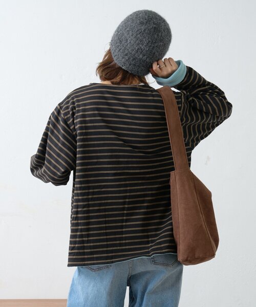 GEVACO（ゲバコ）の「【GEVACO】裏フリースボートネックリバーシブルプルオーバー（Tシャツ/カットソー・レディース・サックスブルー/ブラック/ネイビー・MEDIUM/LARGE）」の6枚目の写真