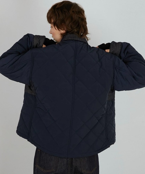 LA PEAU DE GEM(ラポドゥジェム)の「【LA PEAU DE GEM】denim quilting blouson/デニムキルティングブルゾン(ブルゾン・レディース・ネイビー・FREE)」の3枚目の写真