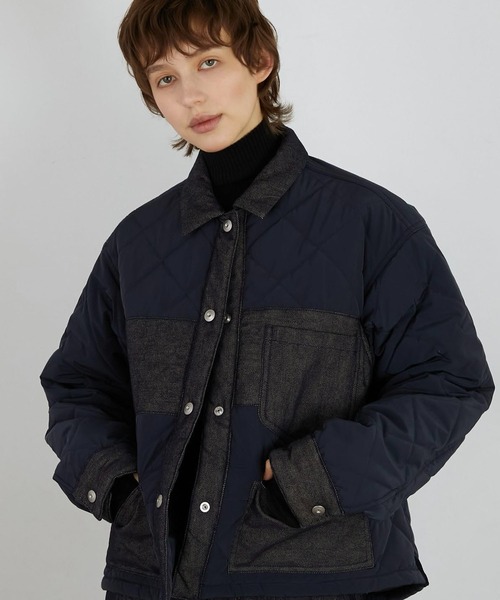 LA PEAU DE GEM(ラポドゥジェム)の「【LA PEAU DE GEM】denim quilting blouson/デニムキルティングブルゾン(ブルゾン・レディース・ネイビー・FREE)」の9枚目の写真