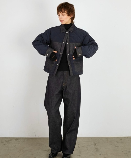 LA PEAU DE GEM(ラポドゥジェム)の「【LA PEAU DE GEM】denim quilting blouson/デニムキルティングブルゾン(ブルゾン・レディース・ネイビー・FREE)」の8枚目の写真