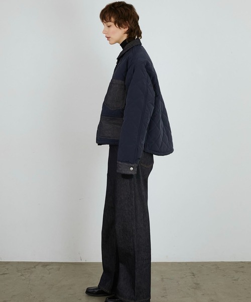 LA PEAU DE GEM(ラポドゥジェム)の「【LA PEAU DE GEM】denim quilting blouson/デニムキルティングブルゾン(ブルゾン・レディース・ネイビー・FREE)」の7枚目の写真