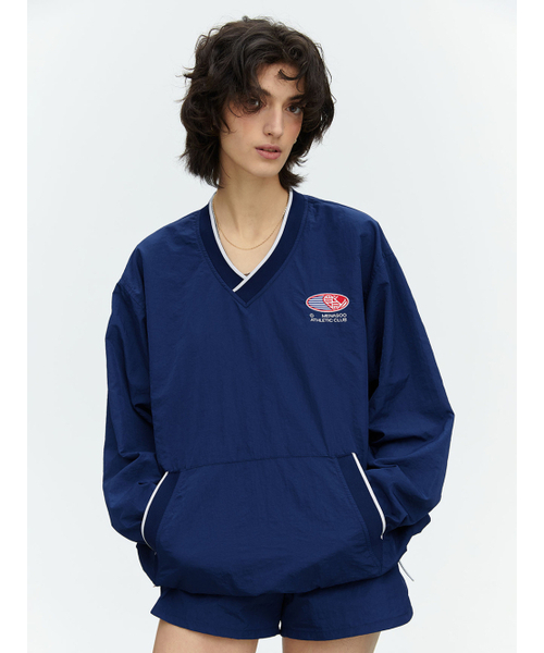 MENASOO(ミナス)の「HEARTTRACK VNECK NYLON ANORAK JACKET_NAVY(ナイロンジャケット・レディース・ネイビー・FREE)」の7枚目の写真