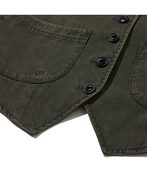 PENFIELD(ペンフィールド)の「ウィメンズシグネチャーフェイデッドコットンメディーバルベストオリーブ_FR2WV02F(ベスト・レディース・オリーブ・SMALL/MEDIUM)」の6枚目の写真