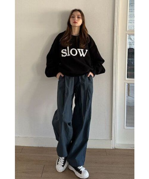 SLOW RECORD HOUSE(スローレコードハウス)の「ナイロンワンタックパンツ_ターコイズ(スウェットパンツ・レディース・その他・SMALL/MEDIUM/LARGE)」の19枚目の写真