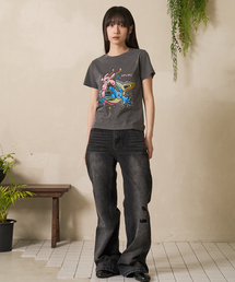 FDR（エフディーアール）の「Womans Vintage Boots Cut Denim Jeans Black（デニムパンツ）」