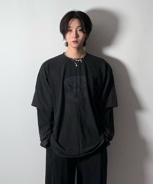WANGGWAN(ワングァン)の「ピースレイヤードウォッシングTシャツ(Tシャツ/カットソー・メンズ・ブラック・MEDIUM/LARGE)」の5枚目の写真