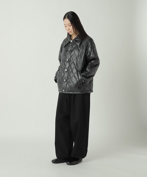 ZUCCa（ズッカ）の「GLOSSY QUILT COAT / S（ブルゾン・レディース・ブラック/カーキ・M size）」の6枚目の写真