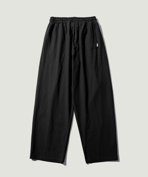 ease（イーズ）の「リネンバンディングパンツ[オーバーフィット]_ブラック_男女共用（スウェットパンツ・メンズ・その他・SMALL/X-LARGE/LARGE/MEDIUM）」の4枚目の写真