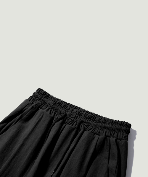 ease（イーズ）の「リネンバンディングパンツ[オーバーフィット]_ブラック_男女共用（スウェットパンツ・メンズ・その他・SMALL/X-LARGE/LARGE/MEDIUM）」の2枚目の写真