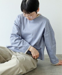 PAR ICI | ボーダー配色バインダー 長袖BIGカットソー【SEASON COLOR】(Tシャツ/カットソー)