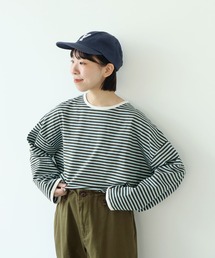 ボーダー配色バインダー 長袖BIGカットソー【SEASON COLOR】