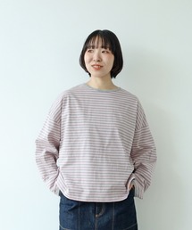 PAR ICI | ボーダー配色バインダー 長袖BIGカットソー【SEASON COLOR】(Tシャツ/カットソー)