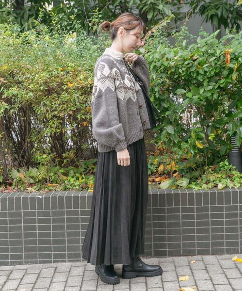 ITEMS URBANRESEARCH（アイテムズ アーバンリサーチ）の「ノルディックボリュームスリーブカーディガン（カーディガン/ボレロ・レディース・グレー/アイボリー・FREE）」の6枚目の写真