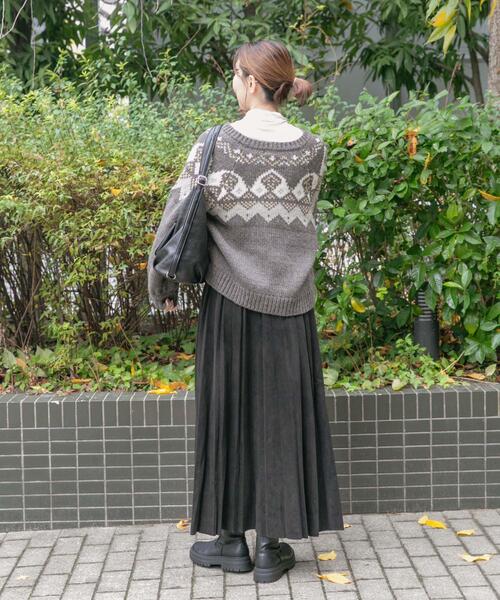 ITEMS URBANRESEARCH（アイテムズ アーバンリサーチ）の「ノルディックボリュームスリーブカーディガン（カーディガン/ボレロ・レディース・グレー/アイボリー・FREE）」の7枚目の写真