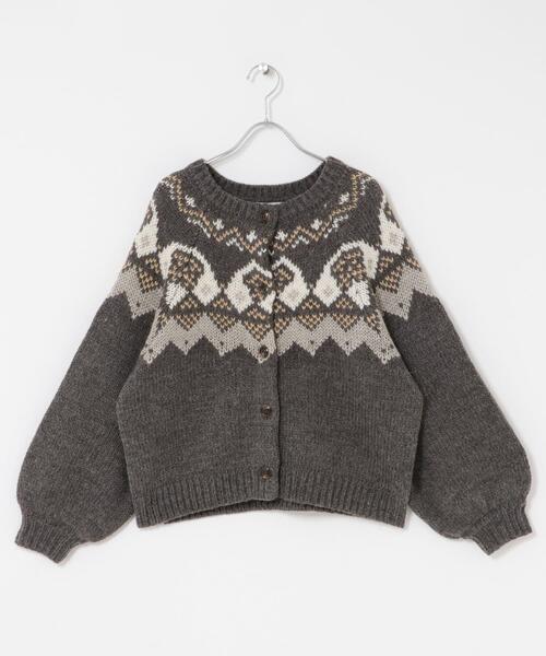 ITEMS URBANRESEARCH（アイテムズ アーバンリサーチ）の「ノルディックボリュームスリーブカーディガン（カーディガン/ボレロ・レディース・グレー/アイボリー・FREE）」の8枚目の写真