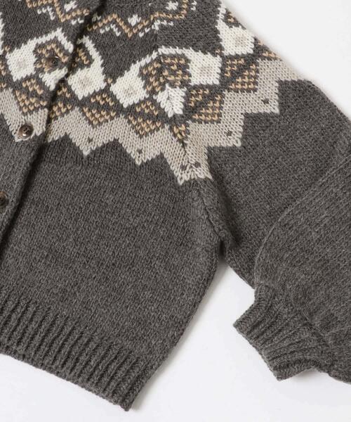 ITEMS URBANRESEARCH（アイテムズ アーバンリサーチ）の「ノルディックボリュームスリーブカーディガン（カーディガン/ボレロ・レディース・グレー/アイボリー・FREE）」の9枚目の写真