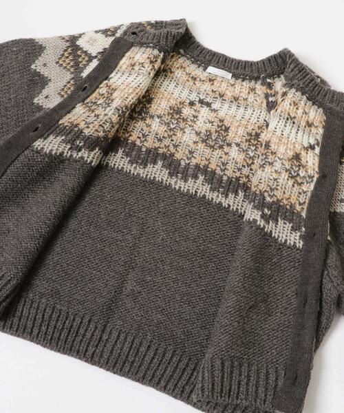 ITEMS URBANRESEARCH（アイテムズ アーバンリサーチ）の「ノルディックボリュームスリーブカーディガン（カーディガン/ボレロ・レディース・グレー/アイボリー・FREE）」の10枚目の写真