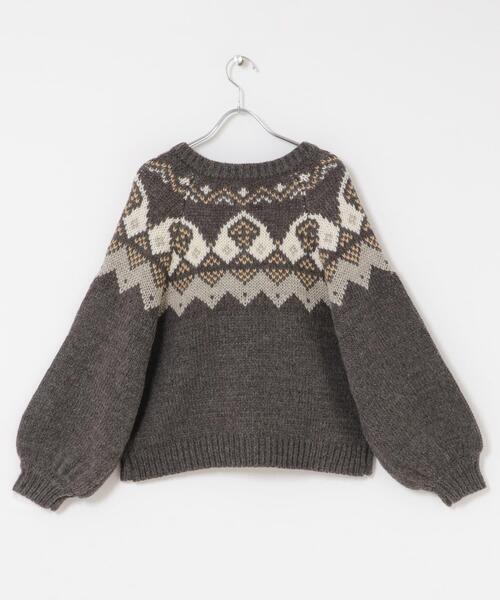 ITEMS URBANRESEARCH（アイテムズ アーバンリサーチ）の「ノルディックボリュームスリーブカーディガン（カーディガン/ボレロ・レディース・グレー/アイボリー・FREE）」の11枚目の写真