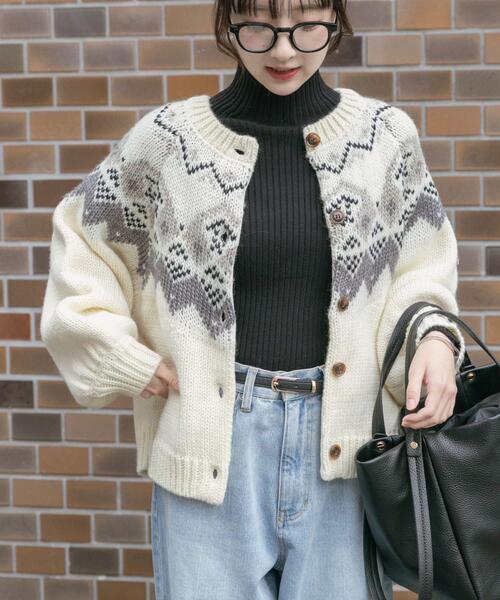 ITEMS URBANRESEARCH（アイテムズ アーバンリサーチ）の「ノルディックボリュームスリーブカーディガン（カーディガン/ボレロ・レディース・グレー/アイボリー・FREE）」の16枚目の写真