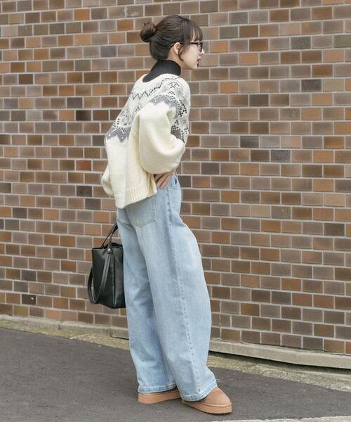 ITEMS URBANRESEARCH（アイテムズ アーバンリサーチ）の「ノルディックボリュームスリーブカーディガン（カーディガン/ボレロ・レディース・グレー/アイボリー・FREE）」の18枚目の写真