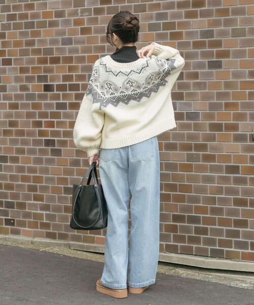 ITEMS URBANRESEARCH（アイテムズ アーバンリサーチ）の「ノルディックボリュームスリーブカーディガン（カーディガン/ボレロ・レディース・グレー/アイボリー・FREE）」の19枚目の写真