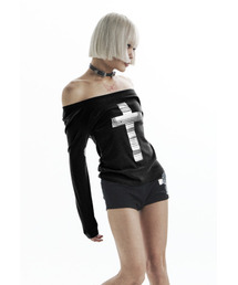 silver cross long sleeve - black