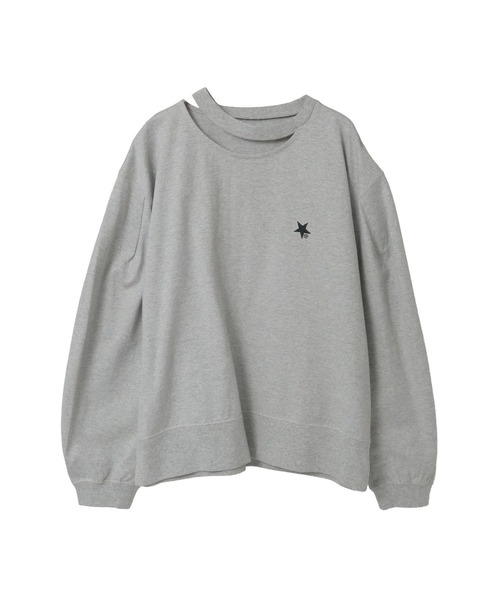 CONVERSE TOKYO(コンバーストウキョウ)の「CUT-OUT NECK TOP(Tシャツ/カットソー・レディース・ブラック/杢グレー/ホワイト・FREE)」の15枚目の写真