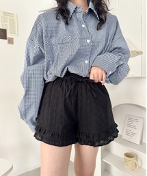 コットンレースフリルショートパンツ