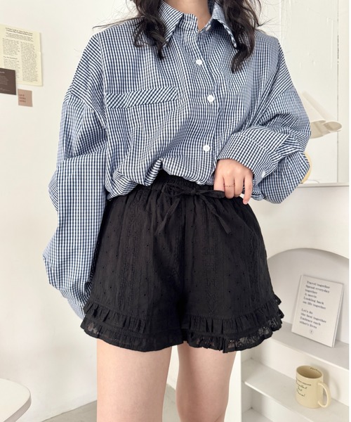 セール】コットンレースフリルショートパンツ（その他パンツ）｜SOLLON