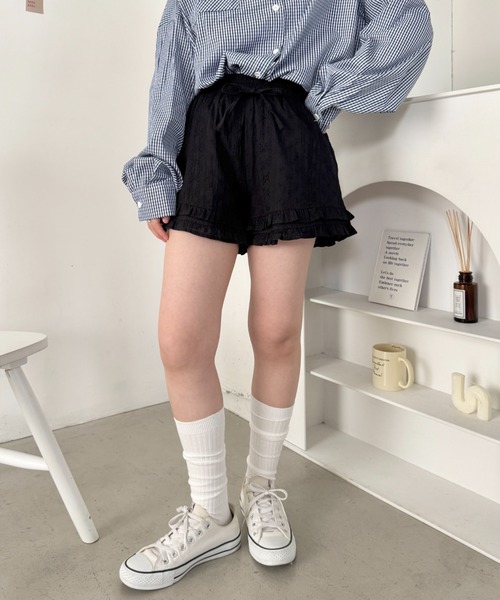 SOLLON.（ソルロン）の「コットンレースフリルショートパンツ（その他パンツ・レディース・ブラック/ホワイト・FREE）」の20枚目の写真
