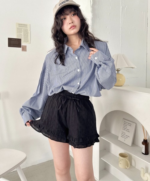 SOLLON.（ソルロン）の「コットンレースフリルショートパンツ（その他パンツ・レディース・ブラック/ホワイト・FREE）」の15枚目の写真