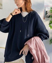 《JaVa ジャバコラボ》毎日着たい、今っぽゆるっとシルエット。綿100％オーバーサイズワッフルパーカー
