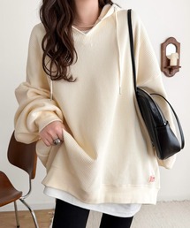 Java（ジャバ）の「《JaVa ジャバコラボ》毎日着たい、今っぽゆるっとシルエット。綿100%オーバーサイズワッフルパーカー（パーカー）」