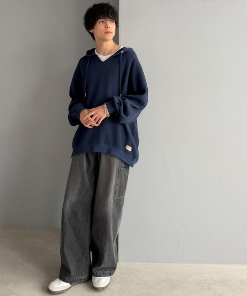 Java(ジャバ)の「《JaVa ジャバコラボ》毎日着たい、今っぽゆるっとシルエット。綿100%オーバーサイズワッフルパーカー(パーカー・レディース・杢グレー/オフホワイト/アイボリー/ブラック/ネイビー・MEDIUM/LARGE/X-LARGE/SMALL)」の8枚目の写真