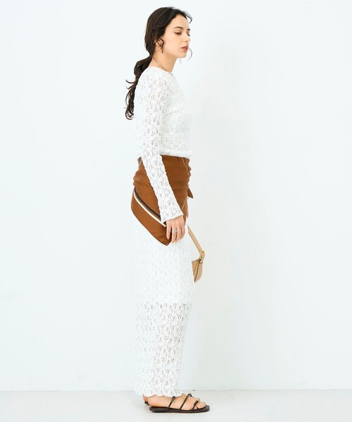 NOLLEY’S Sophi（ノーリーズソフィ）の「ウォッシャブルストレッチレース両前カーディガン（カーディガン/ボレロ・レディース・ブラック/ホワイト・38）」の13枚目の写真