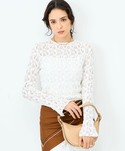 NOLLEY’S Sophi（ノーリーズソフィ）の「ウォッシャブルストレッチレース両前カーディガン（カーディガン/ボレロ・レディース・ブラック/ホワイト・38）」の15枚目の写真