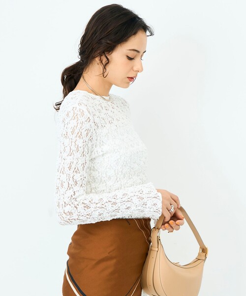 NOLLEY’S Sophi（ノーリーズソフィ）の「ウォッシャブルストレッチレース両前カーディガン（カーディガン/ボレロ・レディース・ブラック/ホワイト・38）」の20枚目の写真