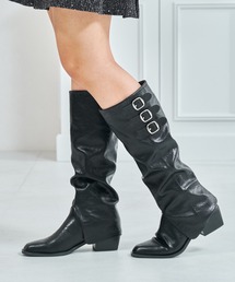 MISCH MASCH | 2025秋冬新作 一部店舗限定 サイドバッグルウエスタン風ロングブーツ(ブーツ)