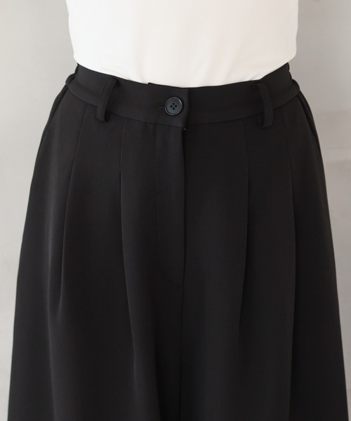 TOKYO OFFICA（トーキョーオフィカ）の「卒業式・入学式・学校行事・結婚式 対応 パンツスーツ セットアップ ママ ウエストマークジャケット×ワイドパンツ クラシックテーラード ウエストタイ セレモニー オフィスカジュアル スーツ（スーツセット・レディース・ベージュ/チャコール/ブラック・M/L）」の13枚目の写真