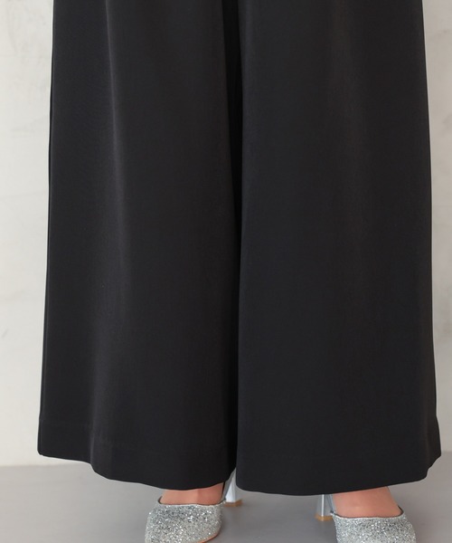 TOKYO OFFICA（トーキョーオフィカ）の「卒業式・入学式・学校行事・結婚式 対応 パンツスーツ セットアップ ママ ウエストマークジャケット×ワイドパンツ クラシックテーラード ウエストタイ セレモニー オフィスカジュアル スーツ（スーツセット・レディース・ベージュ/チャコール/ブラック・M/L）」の14枚目の写真